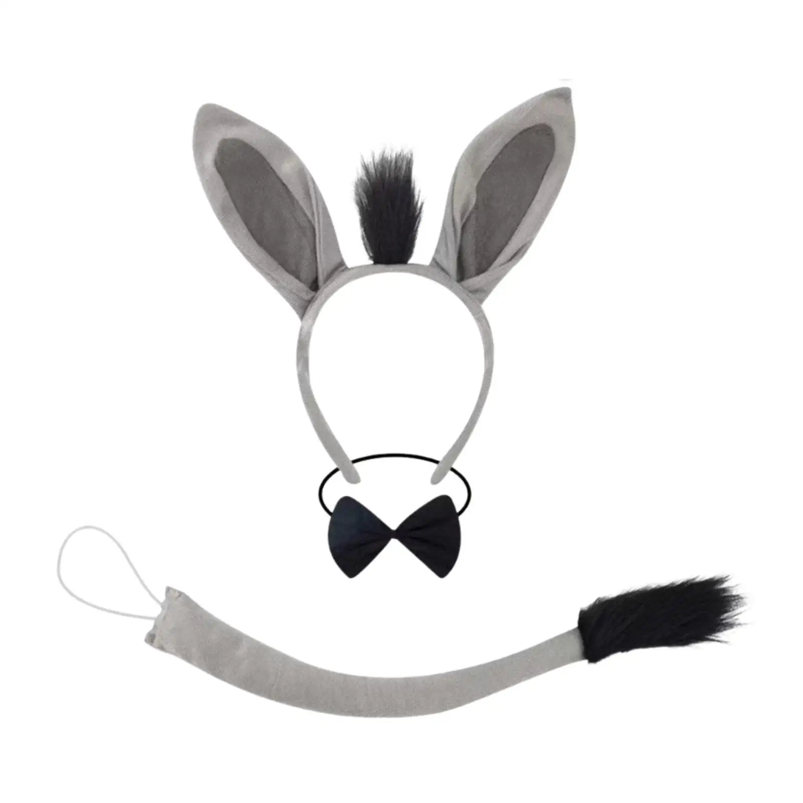 Donkey Costume Set Donkey Ears Headband Tail for Stage Performance Festivals