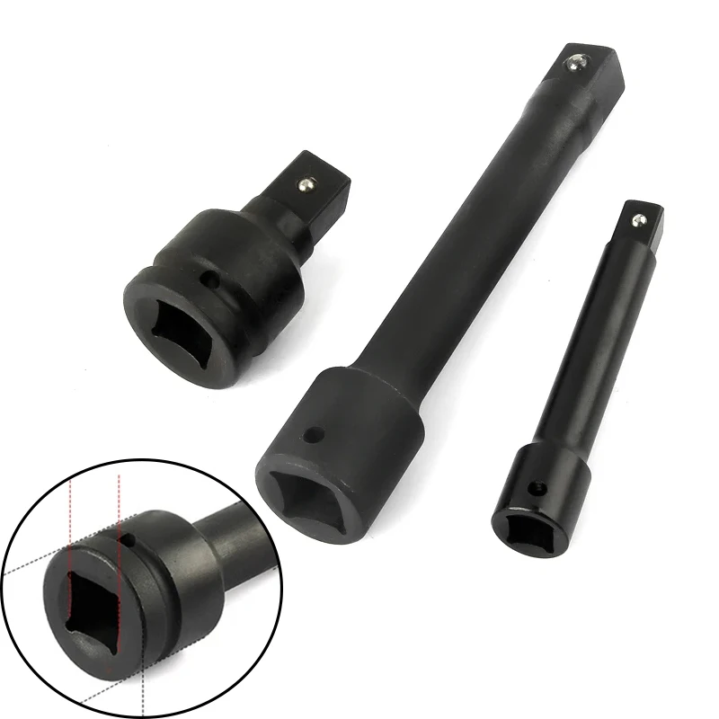 1pc barra de extensão longa resistente chave catraca impacto soquete extensor ferramenta pneumática 1/2 3/4 1 Polegada 75 125 150 200 300 400mm