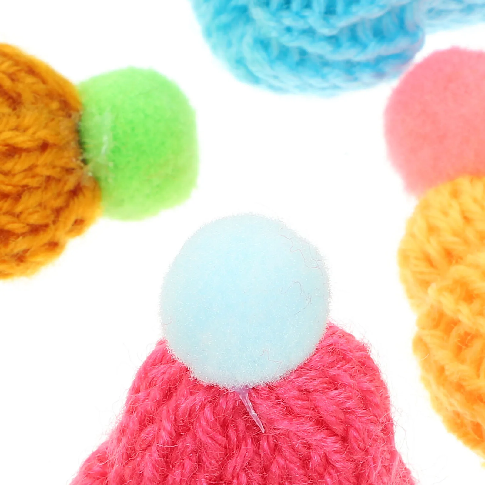 

7pcs Elastic Woolen Mini Christmas Hats Colorful Wine Bottle Decorations Festive Accessories Fine Craftsmanship Reusable