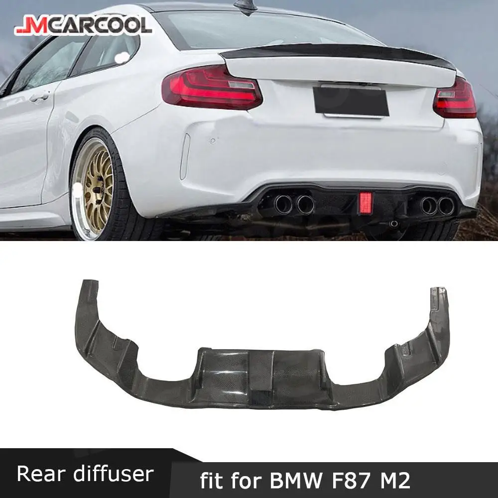 

JMCARCOOL For M2 Carbon Fiber Rear Diffuser Spoiler With LED Lamp for BMW 2 Series F87 M2C Coupe 2016 2017 2018 Bumper Protector