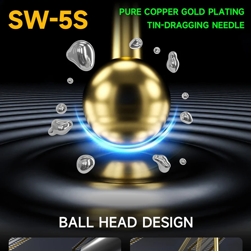 ميكانيكي SW-5S القصدير سحب إبرة مجموعة النحاس النقي مطلية بالذهب التعليب السريع لإصلاح الهاتف المحمول اللوحة PCB إصلاح