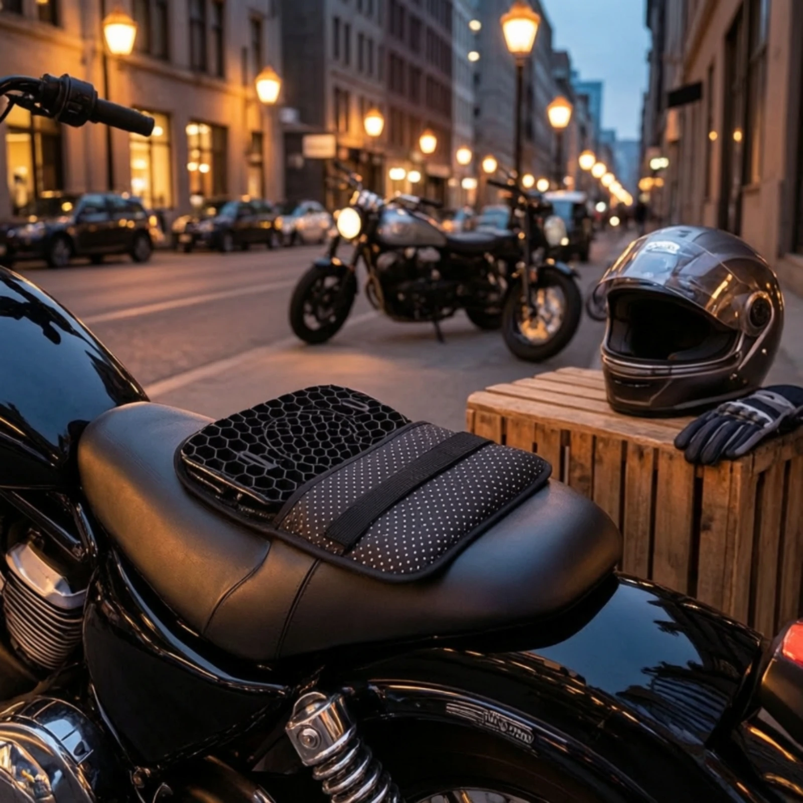 Motorcycle Seat Cushion Breathable Motorcycle Seat Pad Contoured Ergonomic for Motorcyclists, Long Commutes