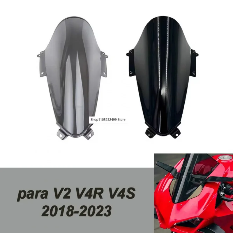 Double Bubble Motorcycle Windshield Screen for Ducati Panigale V2 V4 R S V4R V4S 2018 2019 2020 2021 2022 2023 Gray