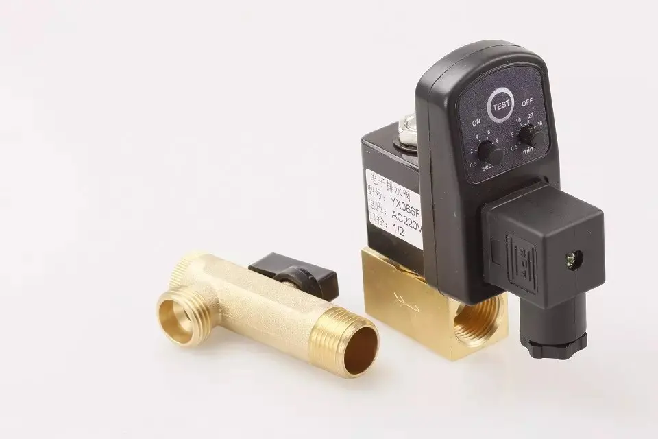 1 Buah 1/2 "Katup Pembuangan Tangki Gas Kompresor Udara Waktu Elektronik Katup Pembuangan 2 Arah Otomatis untuk Filter Silinder Udara