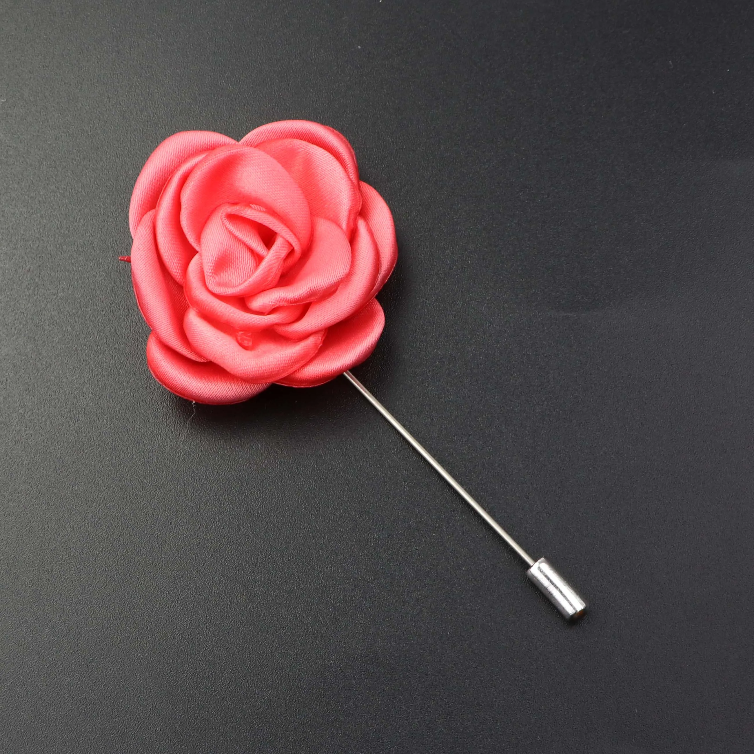 Men\'s Handmade Fabric Flower Brooches Floral Brooch Pin Corsage Collar Lapel Pin Wedding Boutonniere  Jewelry Clothes Accessory