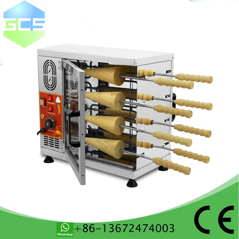 Electric 16 Rollers Chimney Cake Oven Ice Cream Chimney Cakes Bread Baking Equipment Hungarian Kurtos Kalacs Machine