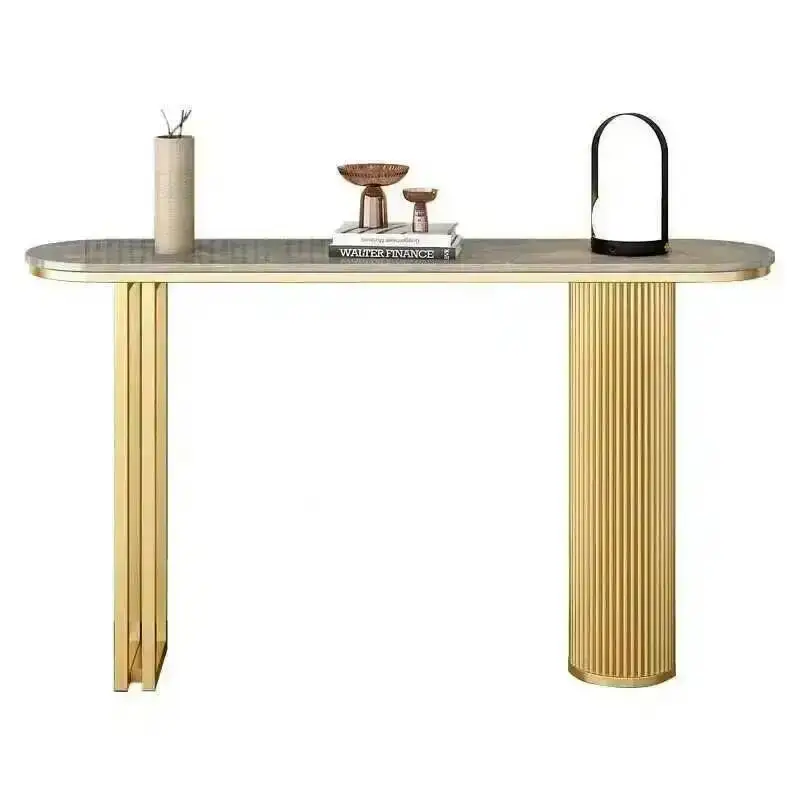 Entrance Light Luxury Hallway Console Furniture Table for Italian Living Tables Console Room Gold Modern Iron Entryway Table