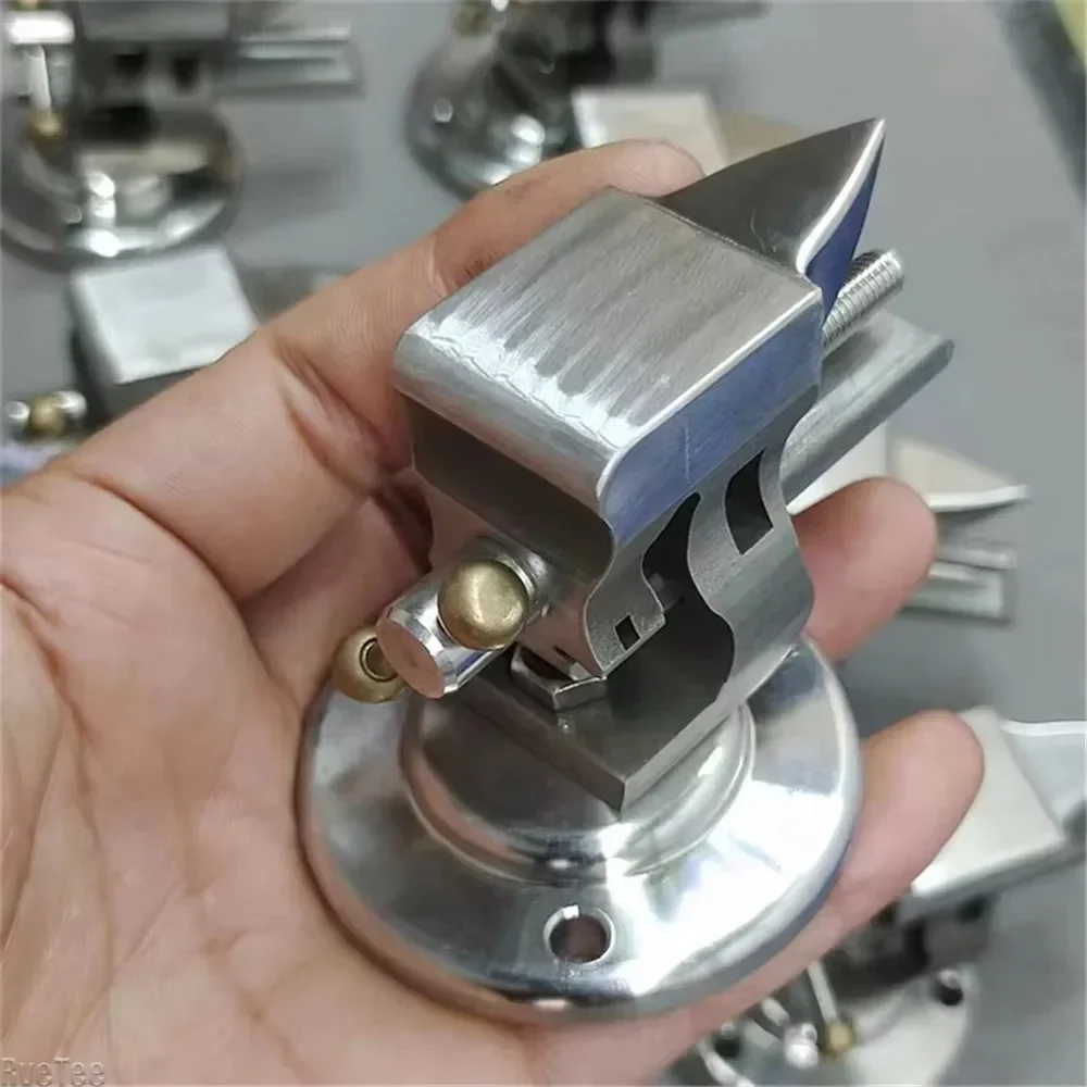 Adjustable Desktop Mini Bench Clamp 304 Stainless Steel Pliers with Anvil 1 Inch Swivel Base for Watch Repair DIY Handcraft Work