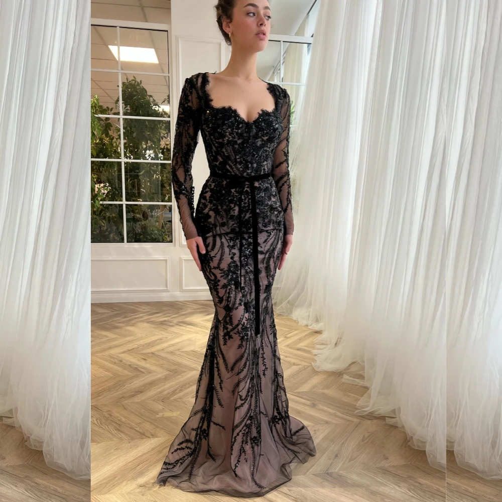 Ball Dress Evening Saudi Arabia Organza Applique Valentine's Day Trumpet Square Neck Bespoke Occasion Gown Long Dresses