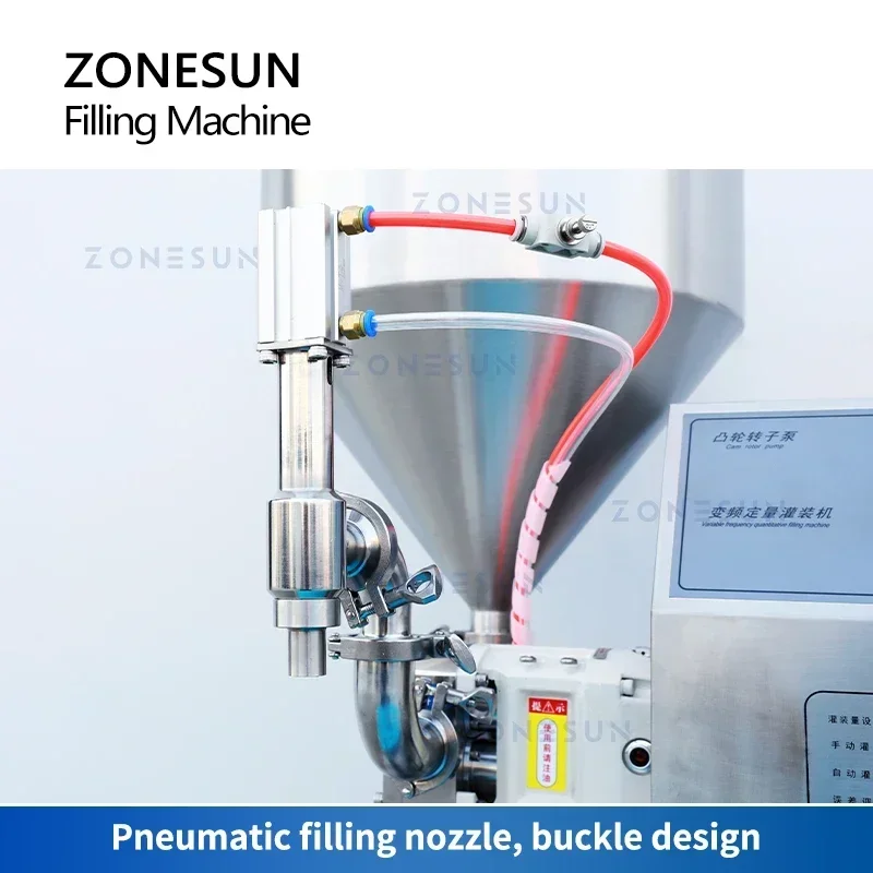 ZONESUN مضخة دوارة لصق ملء ووزن آلة لزج السائل صلصة الفلفل الحار خط تصنيع التعبئة والتغليف ZS-RPW1 #3