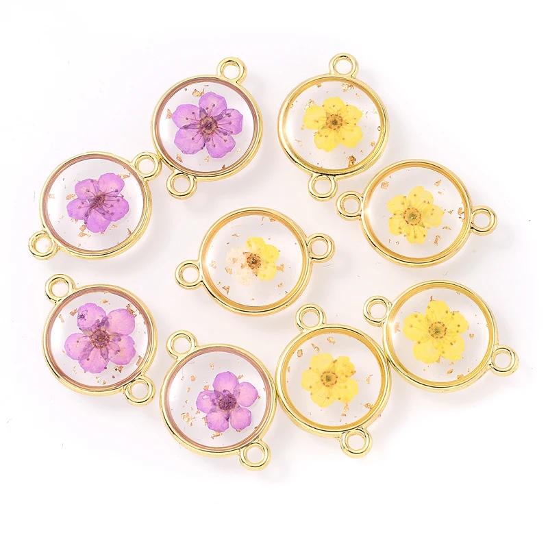 2Pcs/Pack Unique Dried Flower Pendant Women Fashion Real Floral Earrings Creative Resin Epoxy Immortal Flower Earrings Jewelry