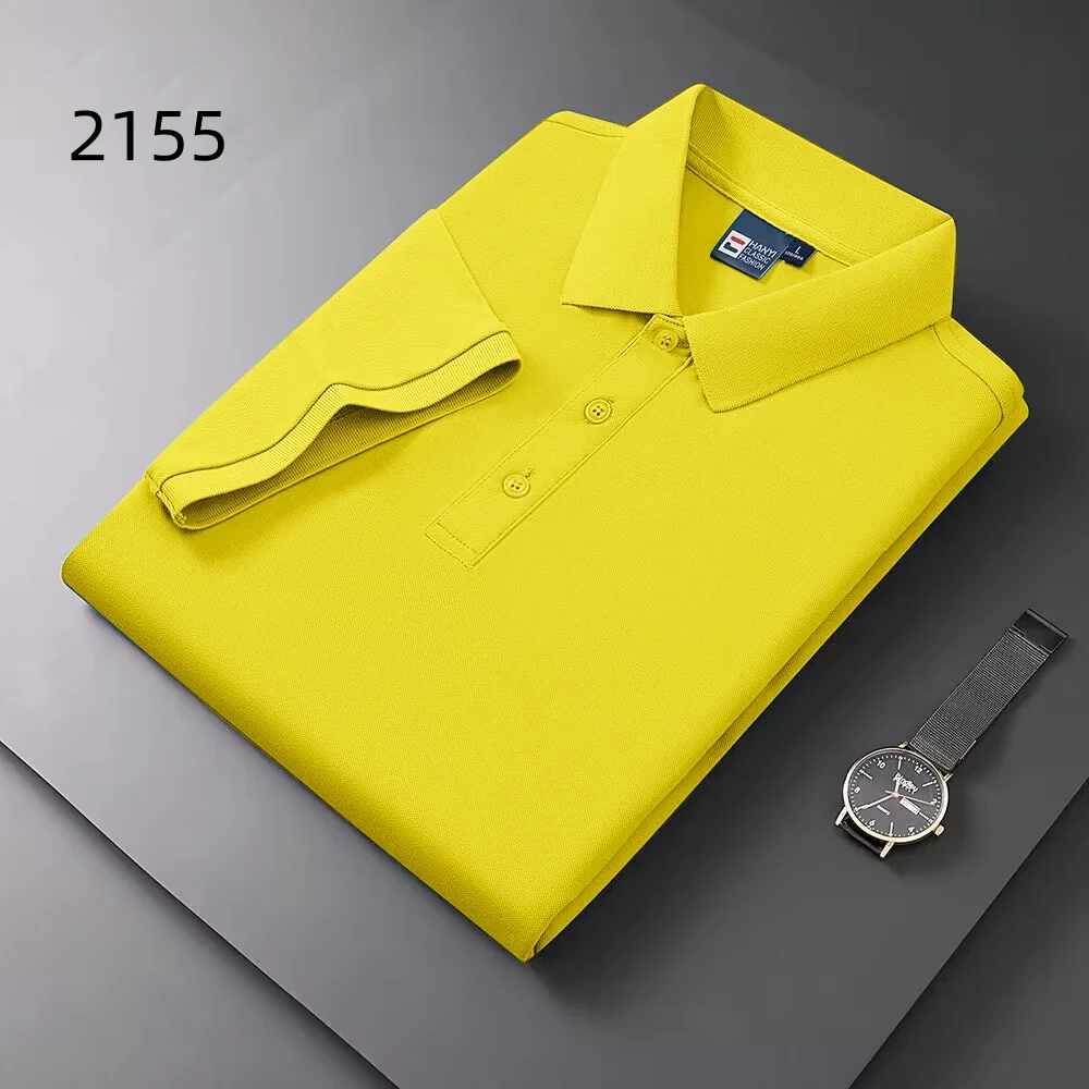 2025 Neues Herren-Business-Casual-Kurzarmhemd, einfarbiges Poloshirt, modisches, atmungsaktives, bequemes, vielseitiges Top