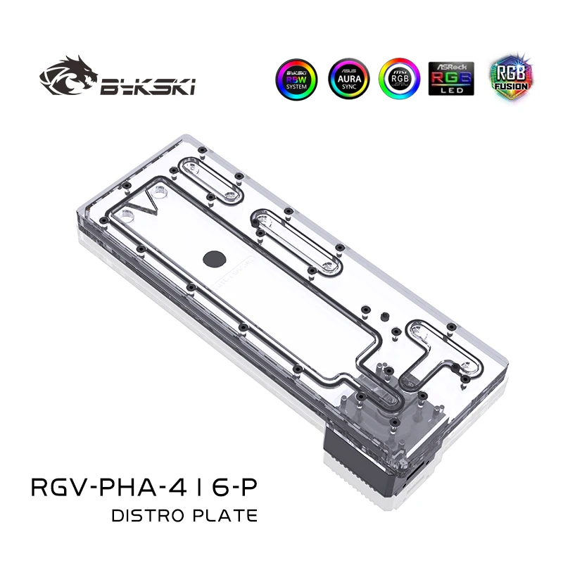 Bykski Distro Plate For Phanteks PH-EC416PTG Case Water Cooling Acrylic Reservoir Pump Distro Plate RGV-PHA-416-P