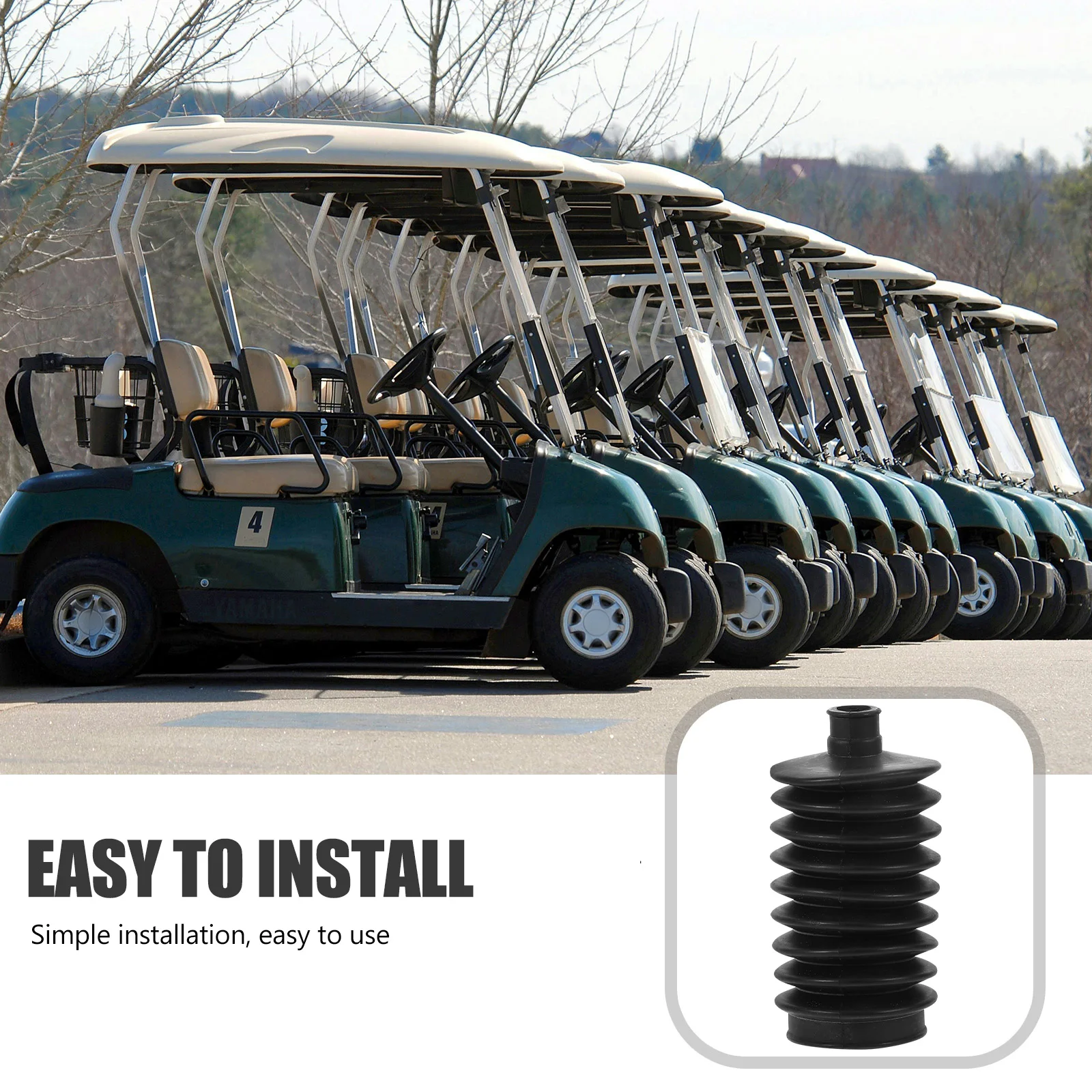 غطاء غبار لرف توجيه عربة الجولف قطعة واحدة غطاء مفصل مطاطي مرن لجميع الموديلات سهل التركيب ولا يتطلب أدوات #4