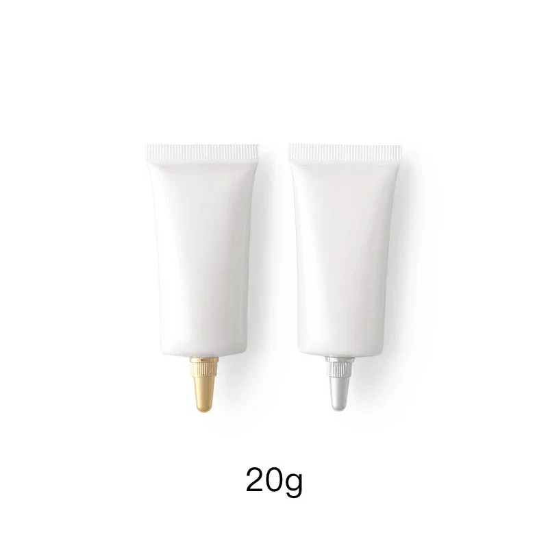 20ml White Plastic Squeeze Bottle 20g Cosmetic Hand Cream Lotion Packaging Container Empty Bullet Top Soft Tube