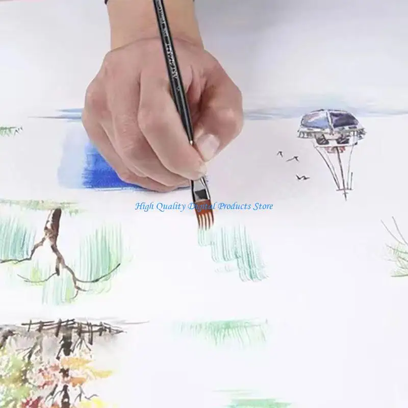 

U2JE Professional Watercolor Painting Brush Oval Tip Paint Brush For Fine Detailing