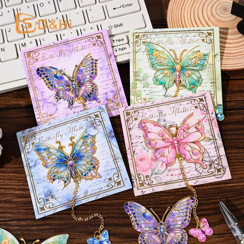 Vintage Butterfly Fan Metal Bookmark Hollow Flower Painting Bookmarks Student Reading Book Clip For Book Lovers Readers Gifts