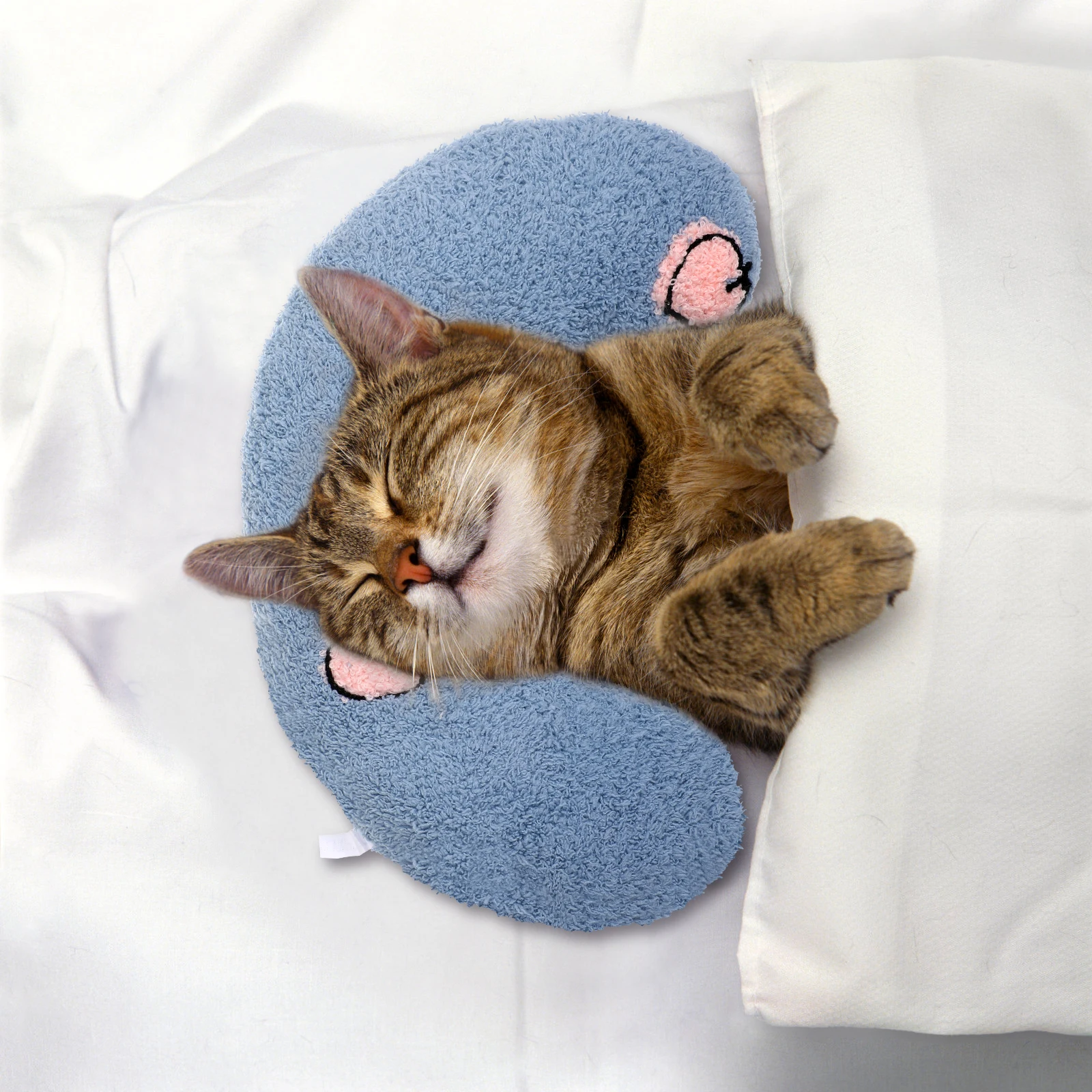 

3 Pcs Cat Cushion Blue White Yellow Neck Protection Soft Comfortable Breathing Material Washable Reusable Pet