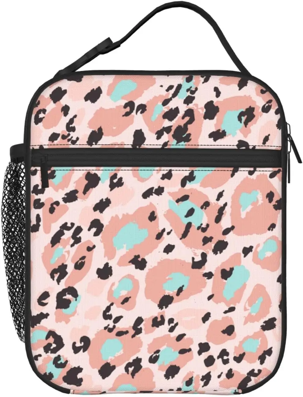 Animal Cheetah Pink and White Leopard Print Lunch Bag Tote Bag Lunch Bag for Men Women Kids Lunch Box Insulated Lunch Bag