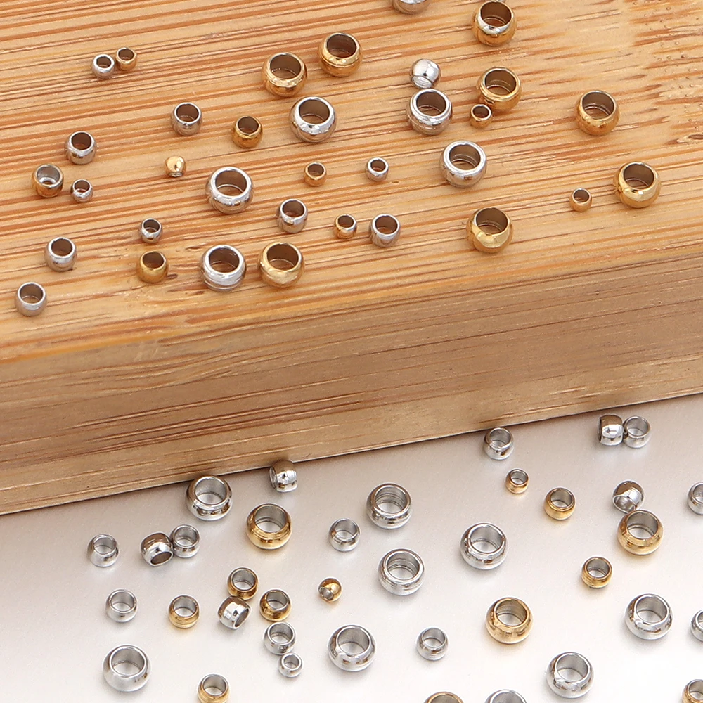 50-100 Stück/Lot 1,5 2 3mm Edelstahl-Kugel-Quetschperlen Stopper-Abstandshalterperlen für DIY Schmuckherstellung Zubehör – Detail 6