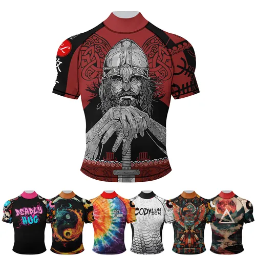 Bjj Gi Boxing-Camiseta de compresión MMA Rashguard para hombre, pantalones cortos para correr, Muay Thai, camiseta de gimnasio Rash GuardSports, nueva