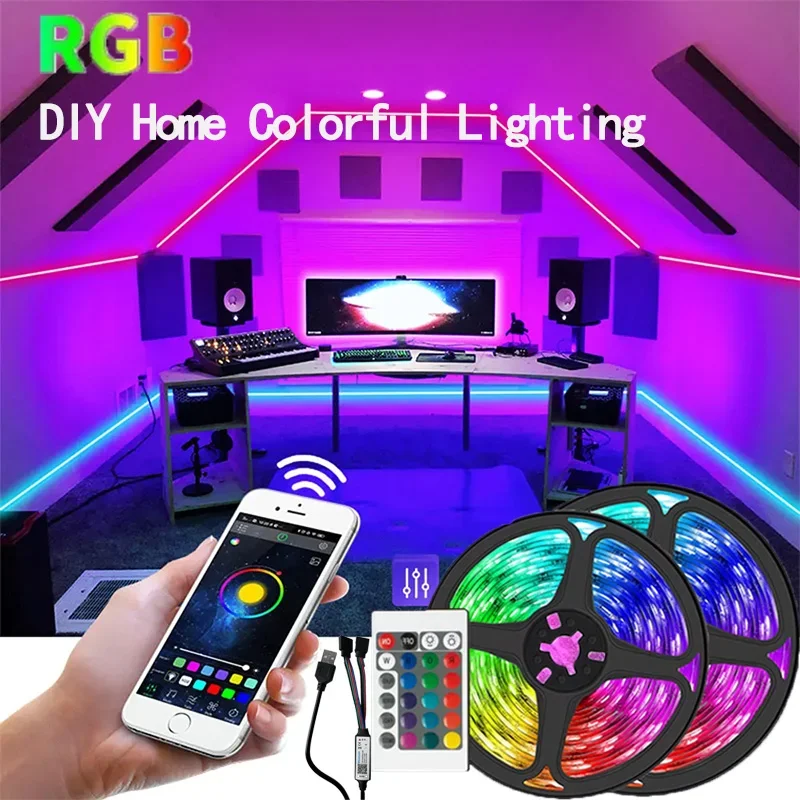 Pop 1M-30M RGB светодиодная лента с управлением через приложение Bluetooth, меняющая цвет, гибкая светодиодная лампа, лента для подсветки телевизора, украшение комнаты