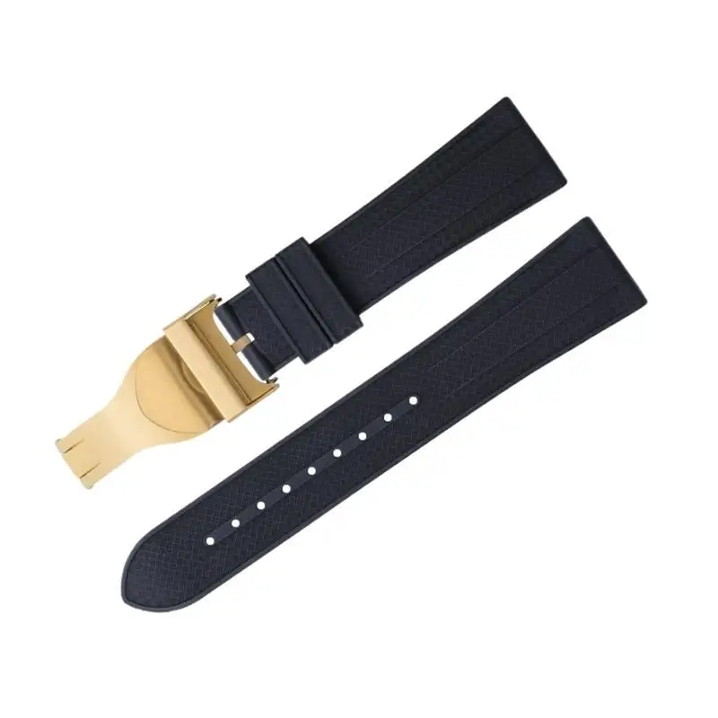 

TINTAG Soft Fluororubber Watch Band For TUDOR Strap M79360.M79363 Stainless Fold Buckle Black Bay 1958 GMT 41mm Pelagos 22mm