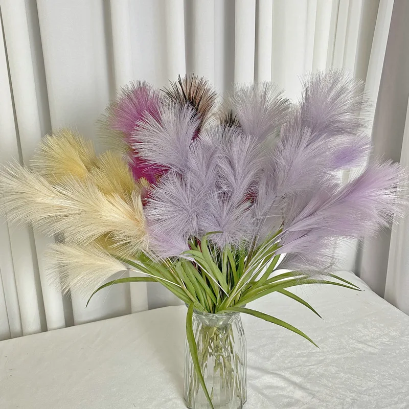 Artificial Green Plant Grass Feather Simulation Reed Wedding Fake Flowers Home Living Room Decoration Plants White Hair Spike