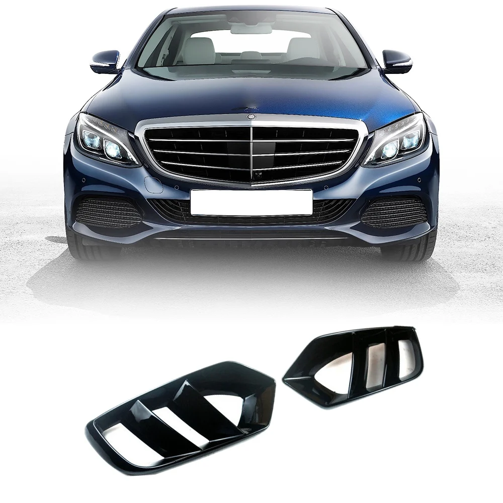 Resin Front Bumper Air Vent Cover Trim Fog Lamp Grill for Mercedes-Benz C-Class Executive Edition W205 2015-2018