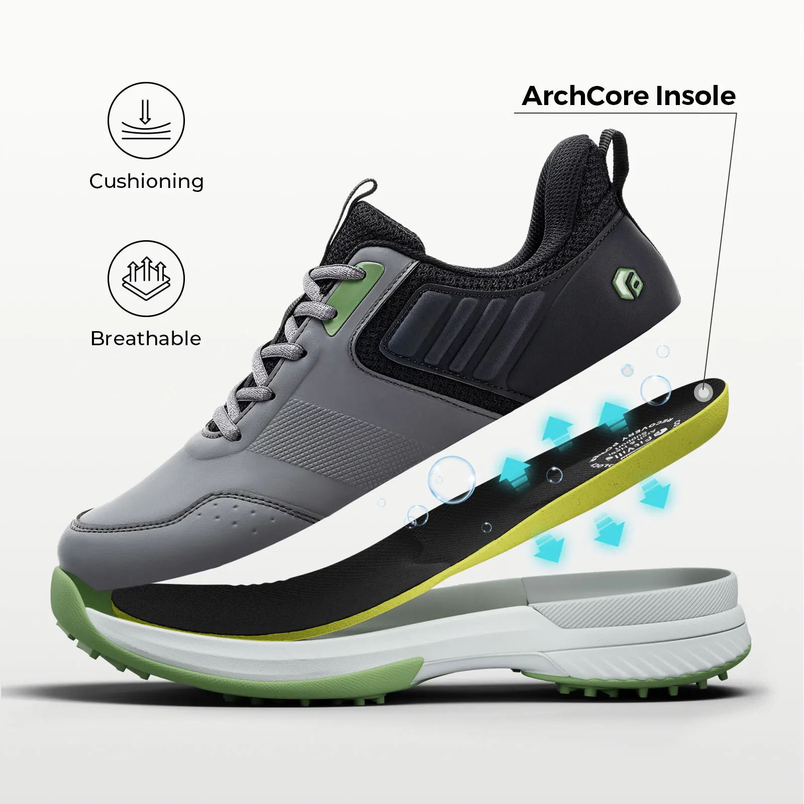 Golf-Fittington-Schuhe, Freizeitschuhe, Abnutzung und Widerstandsfähigkeit im Wasser für den Mann._voghion.com