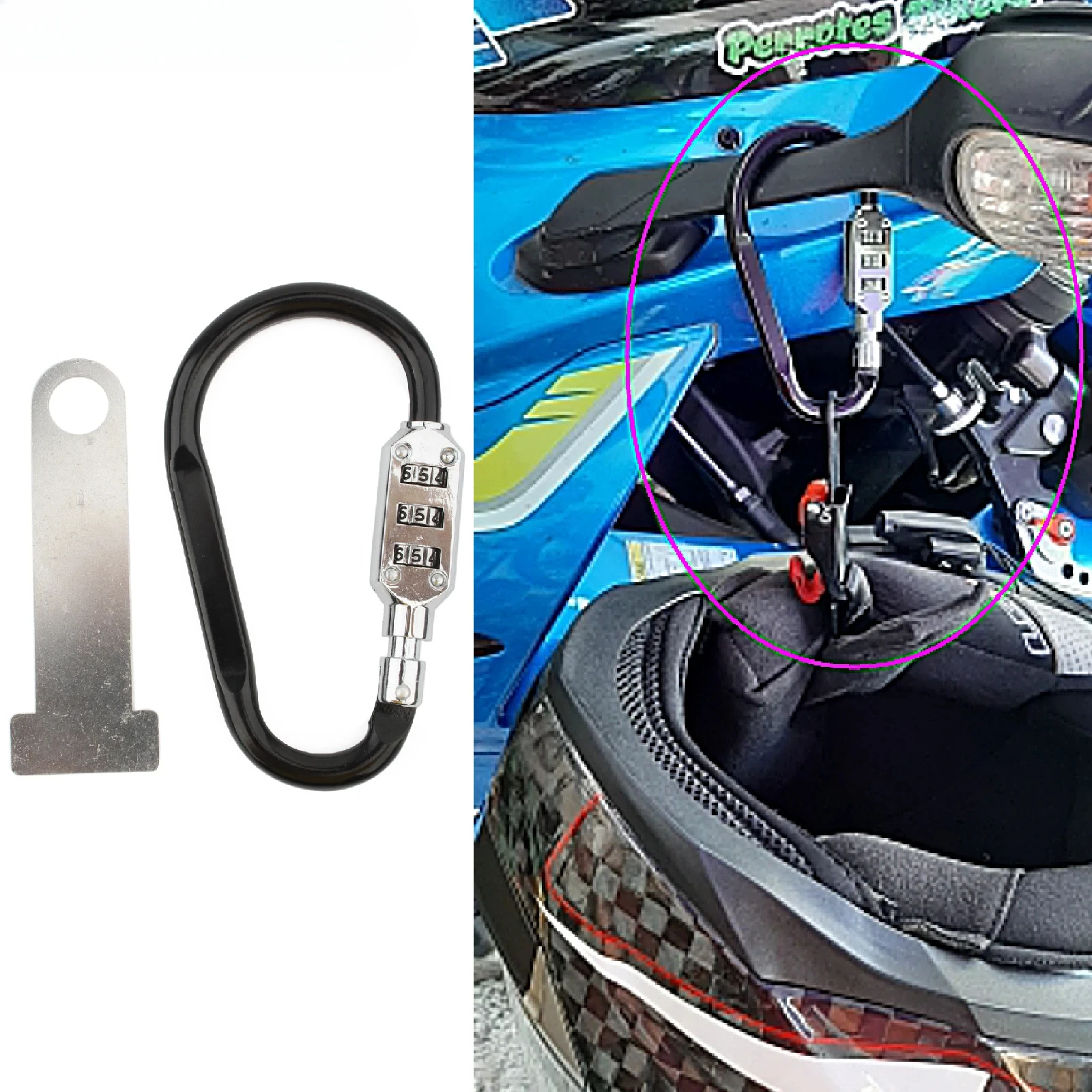 

Aluminum Alloy D-type Buckle Backpack Combination Lock Padlock Buckle Basket Helmet Lock Gourd Buckle Waterproof Anti-theft Hook