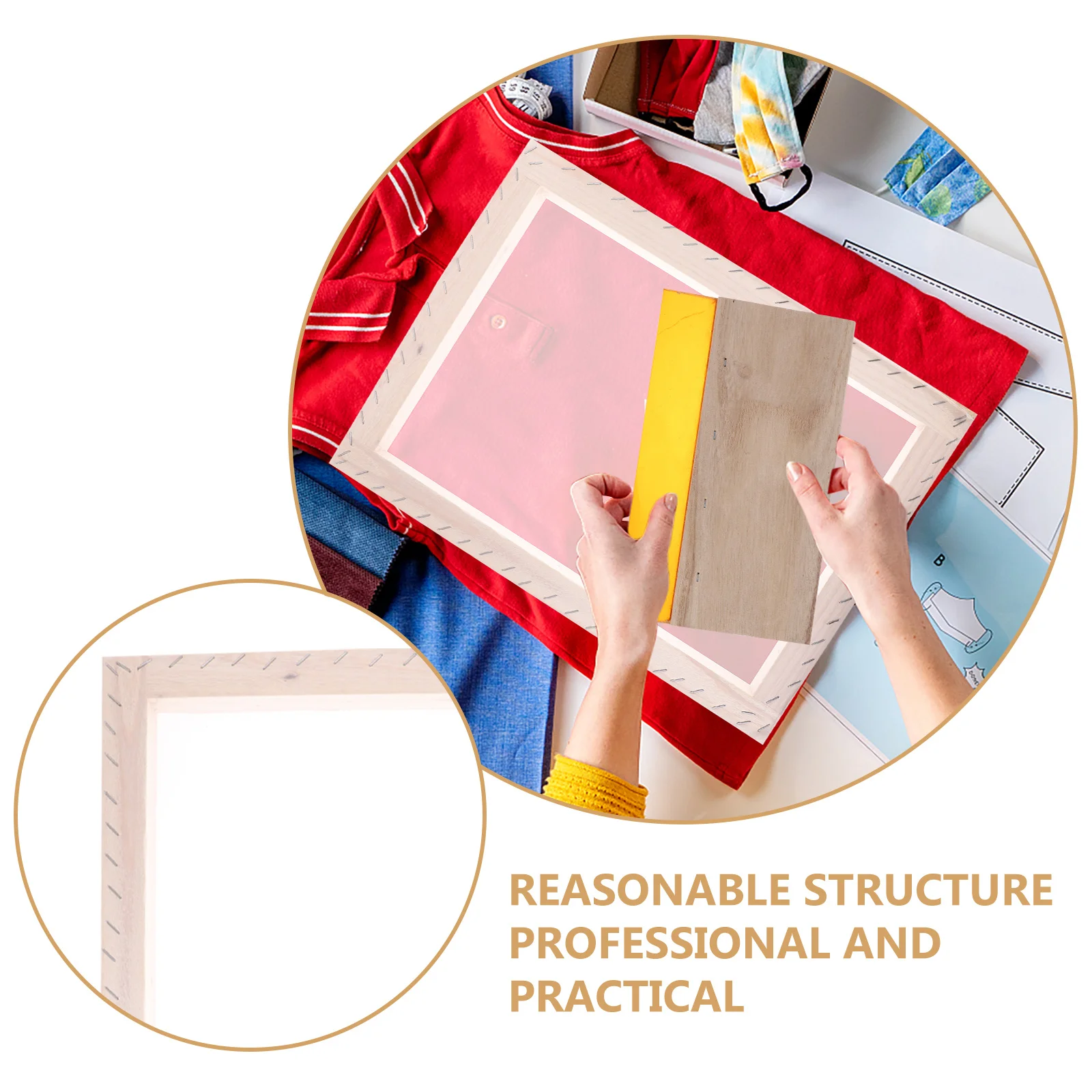 

1 set 1 Set Silk Screen Printing Frame Diy Reusable Wood Frame For T-Shirt Fabric Banner Starter Kit Tools Art Supplies
