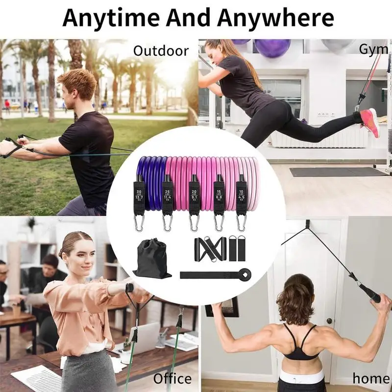 Fitness Bands Set 11pcs Pull Up Resistance Bands Weight Bands For Working Out Body Stretching Elastic Bands For Home Gym