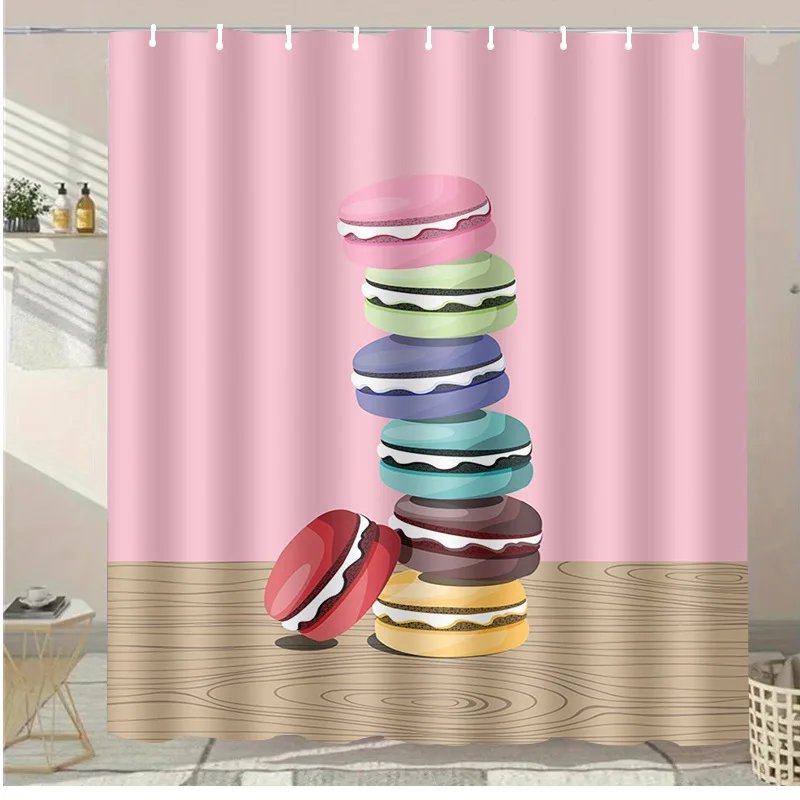 

Красочная моющаяся грязеотталкивающая занавеска для душа Macron, насадка для душа, водонепроницаемая полиэстеровая занавеска для ванны для домашнего декора, аксессуары