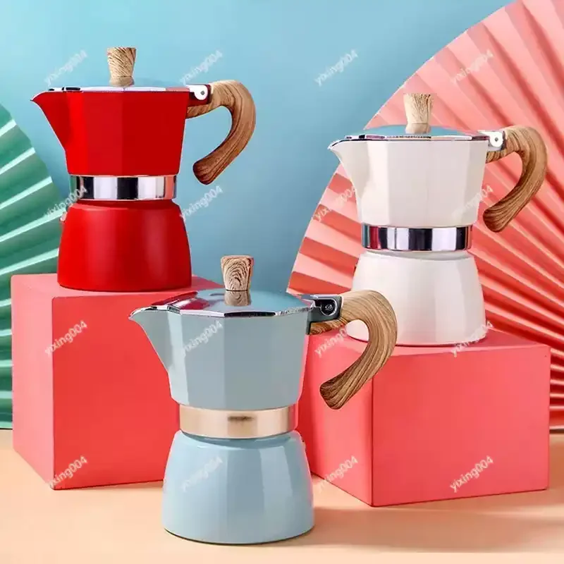 

150/300ML Premium Aluminum Moka Pot Coffee Maker Handcrafted for Rich Flavor Italian Style for Home Outdoor Camping Easy To Use