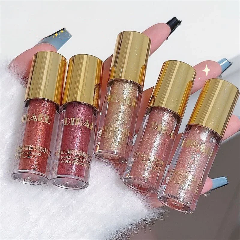 Shimmer Plumping Lip Glaze Glitter Long Lasting Moisturising Lipstick Liquid Shiny Jelly Makeup Water-light Lips Gloss Cosmetics