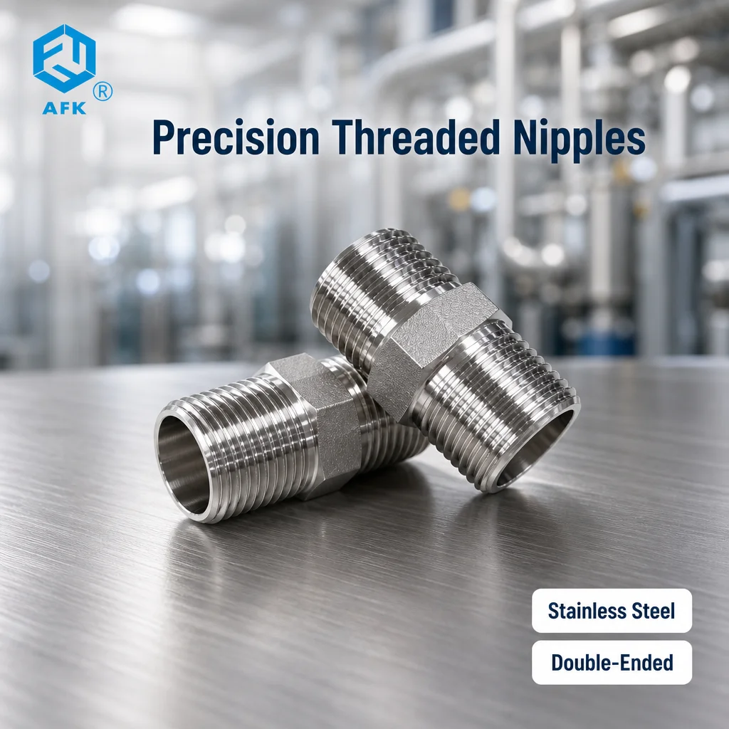 1/8in 1/4in 3/8in 1/2in 3/4in Instrumentation Pipe Fittings Stainless Steel 316/316L Monel Duplex Male Thread NPT Hex Nipple