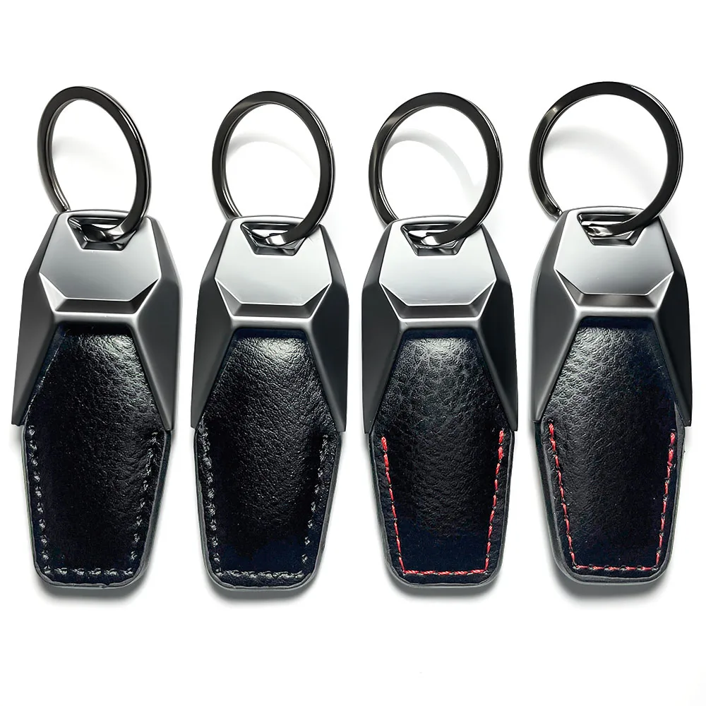 High Grade Gift Car Keychain Pendant Leather Key Ring  Zinc Alloy Keyring Keyfob Car Styling