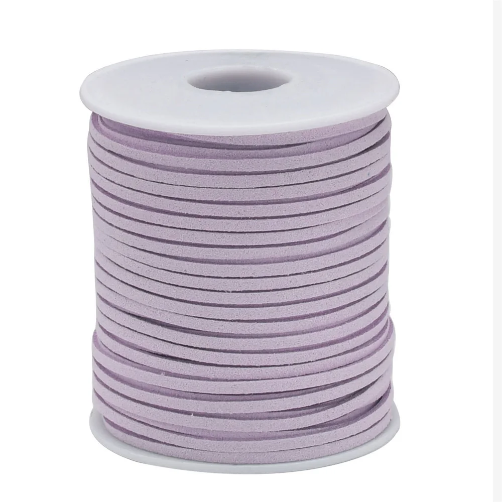 49 Yards 2,6 mm flache Kunstwildlederschnur, Lederschnur, Spitzenband, Samtschnur für die Herstellung von Schmuck, Quasten, Armbändern und Halsketten – Detail 7
