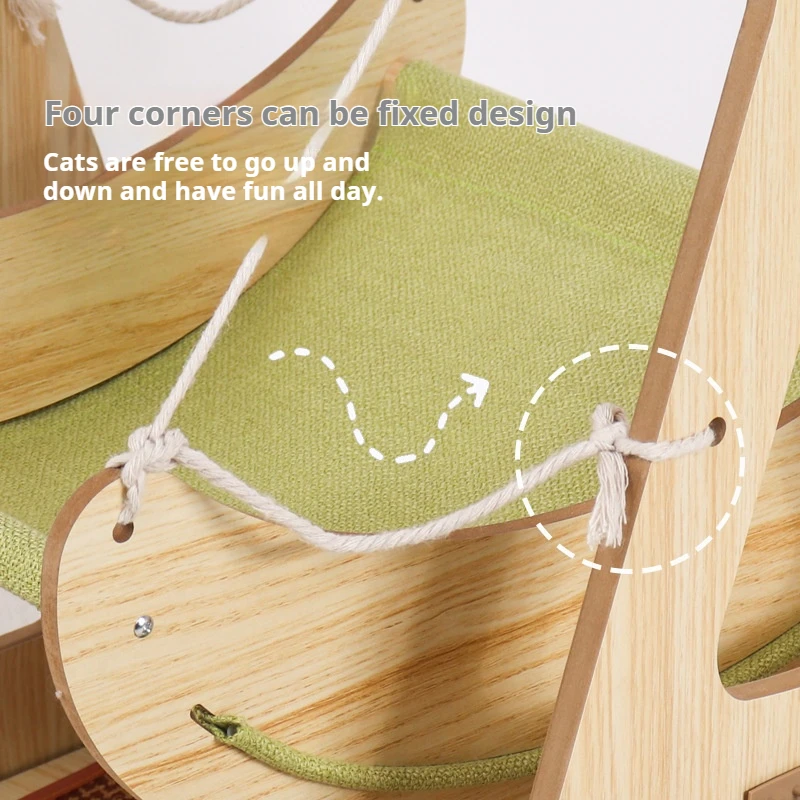 Amaca per gatti Nido per gatti in legno massello Altalena per gatti Cuccia Amaca estiva Culla per cani Nido per dormire Corda di canapa Nido sospeso Culla per cani