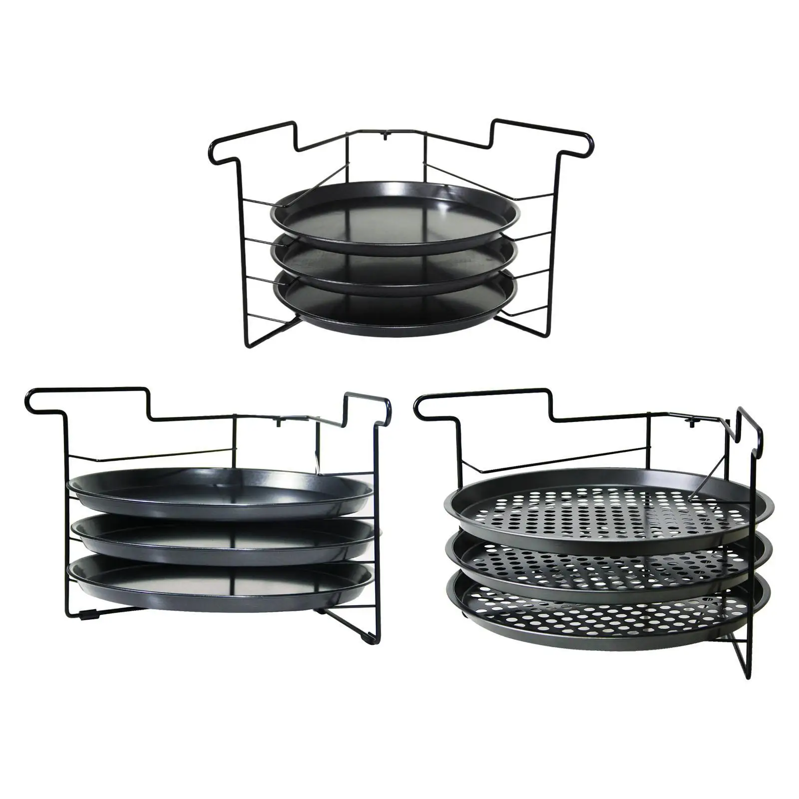 Pizza Rack Baking Rack Perforated Pizza Pan 4 Layer Pizza Holder Pizza Stand for