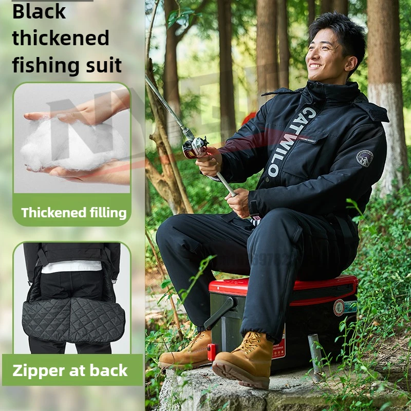 

Зимние уличные теплые плюшевые лыжные костюмы для рыбалки, морозостойкие костюмы для езды на мотоцикле, морозостойкая одежда, водонепроницаемые ветрозащитные цельные костюмы