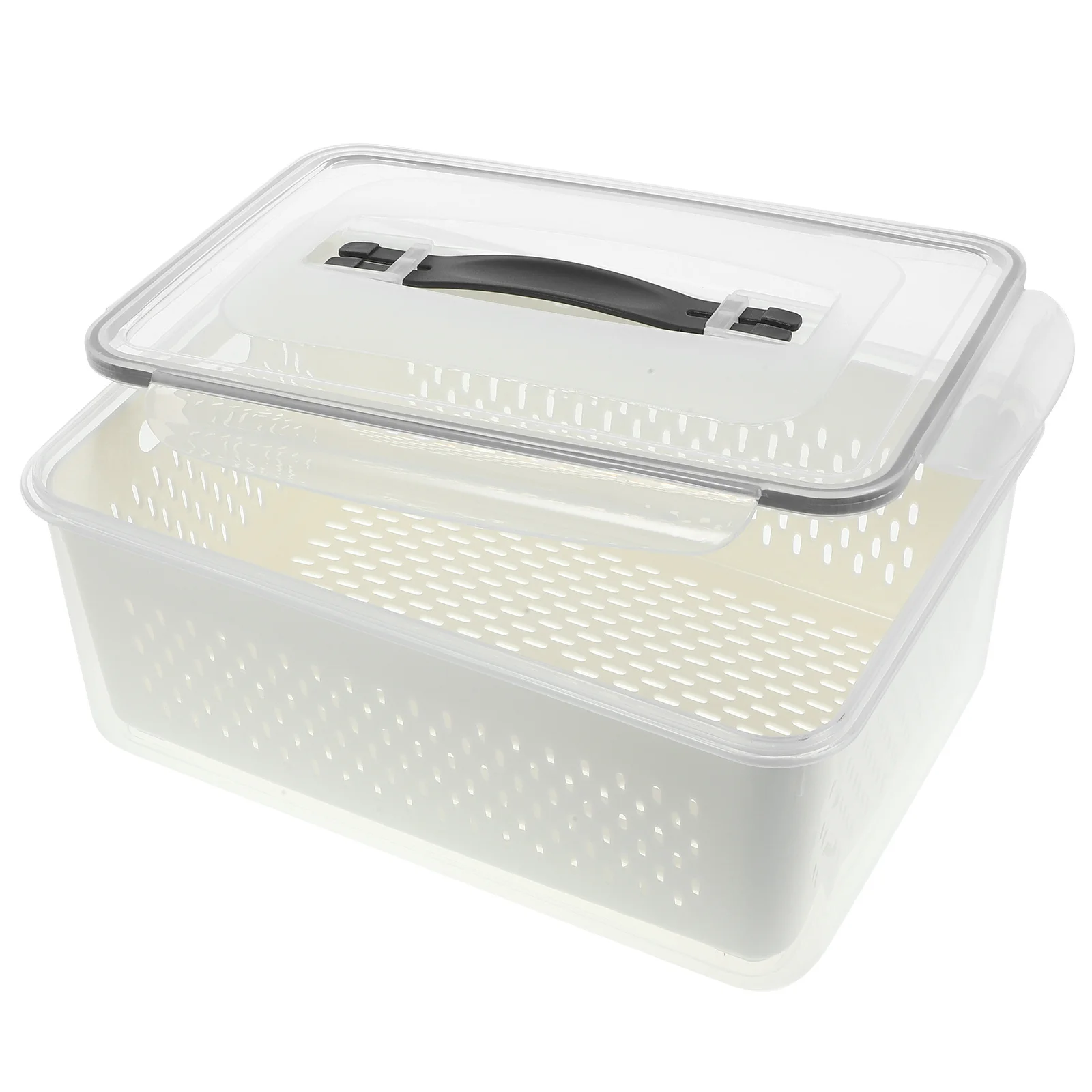 

Fresh-Keeping Box Refrigerator Storage Box Reusable PP Fruit Vegetable Organizer Draining Basket Food Container for Fridge