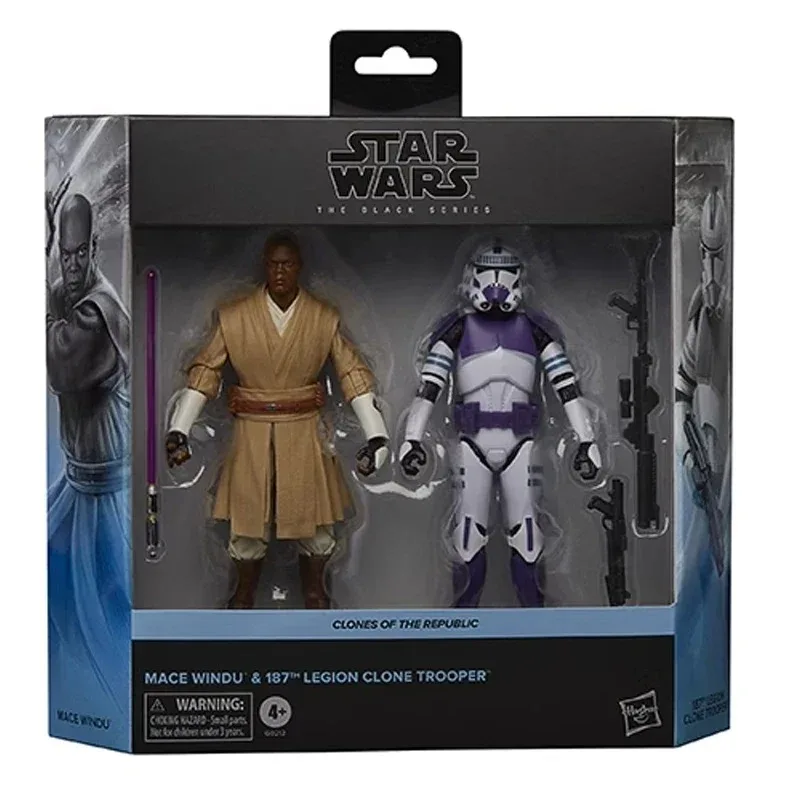 New Original Hasbro Star Wars The Black Series Mace Windu & Clone Trooper 2-pack Action Figure Collection Ornament Original view 6