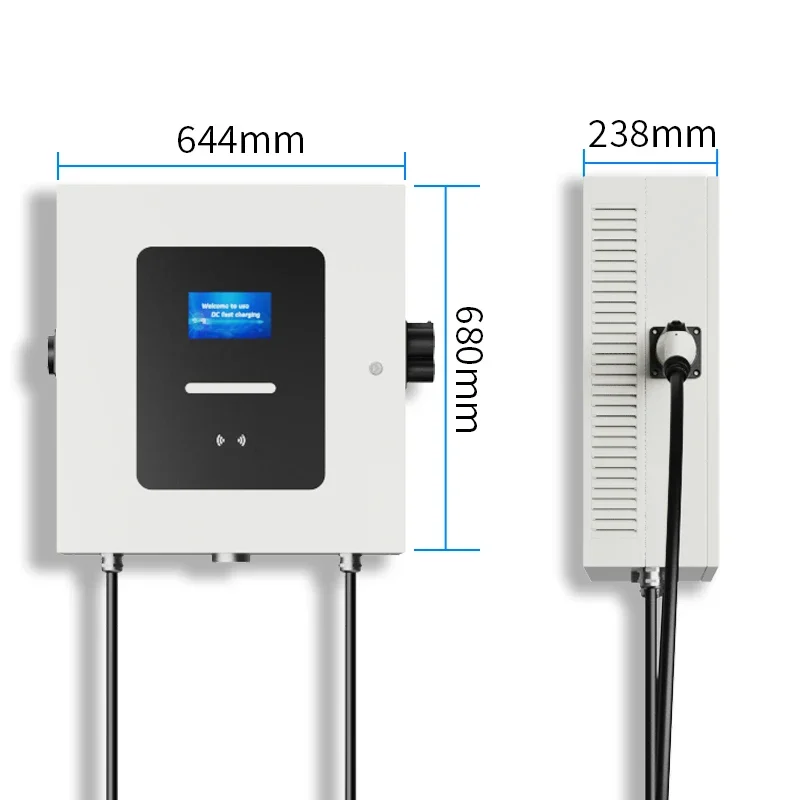 Custom Movable Portable Floor Mounted DC Fast EV Charging Station With Wheels Commercial Outdoor Electric Vehicle Charger