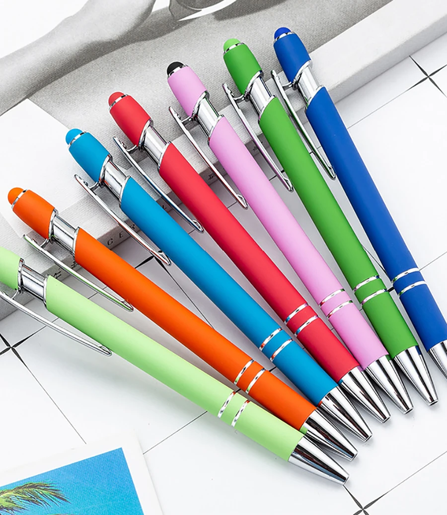 3/5Pcs Mehrfarbige Hohe Qualität Presse Stift Nette Metall Kugelschreiber Kapazitive Touch Schreibwaren Schule Bürobedarf – Detail 1