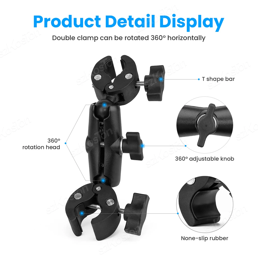 مشبك كاميرا فائقة مشبك كراب مزدوج ، شاشة تثبيت ، محول ذراع سحري لاستوديو الصور ، حامل إضاءة ، أشرطة تصوير