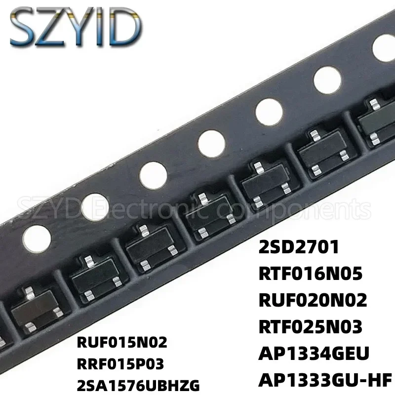 100PCS SOT323 RUF015N02 RRF015P03 2SA1576UBHZG 2SD2701 RTF016N05 RUF020N02 RTF025N03 AP1334GEU AP1333GU-HF