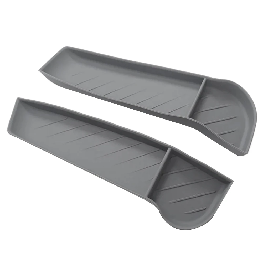 2Pcs Front Door Side Storage Box for Model X 2023 Barrel Handle Organizer Container Phone Holder Silicone Grey