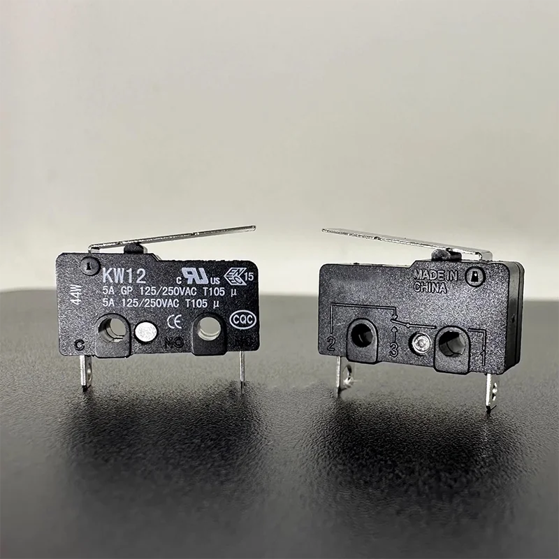 genuine micro switch KW12 Touch button travel limit detection Reset with handle lever 2 pin 5A 125/250V